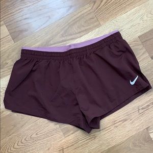 Nike grape track shorts with liner